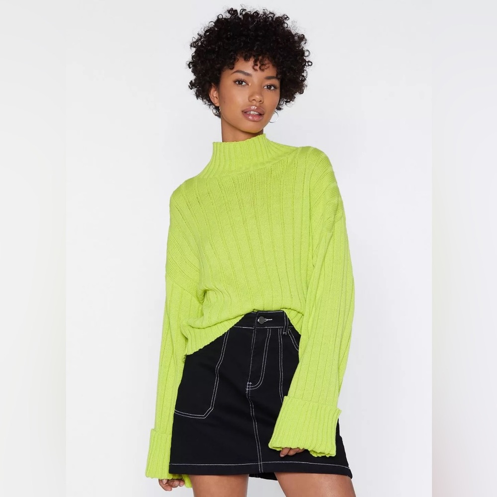 Nasty Gal Lime Green Sweater